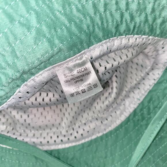 MaxNova Baby Sun Hat Smile Face UPF 50+ Infant Bucket Hat in Teal 0-6 Months - Picture 7 of 7